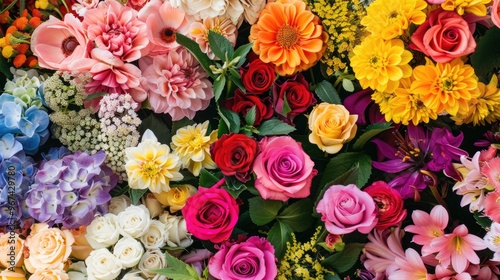 Colorful assortment of beautiful flowers