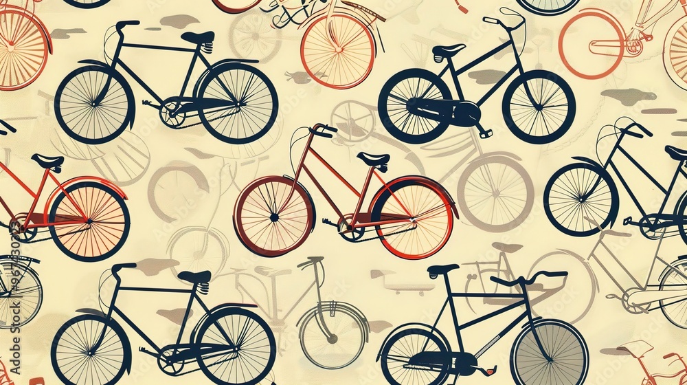 bicycle pattern wallpaper