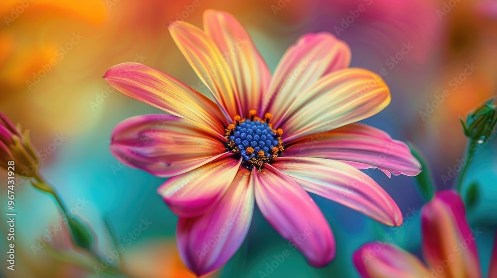 Colorful flower blooming vibrantly Colorful flower blooming vibrantly