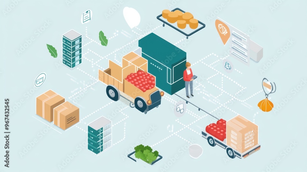 A graphic showing food traceability from farm to table with a focus on ...