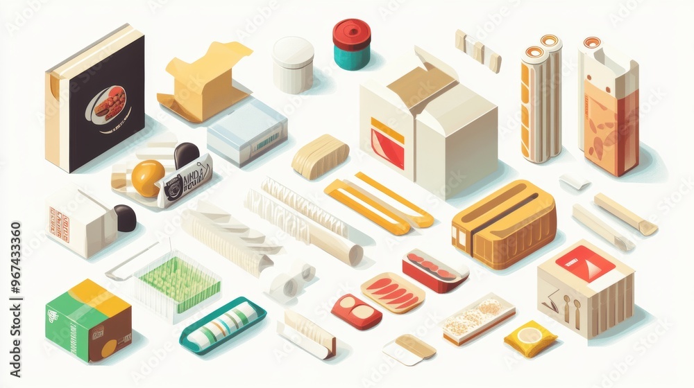 A diagram showing the different types of packaging materials used in ...