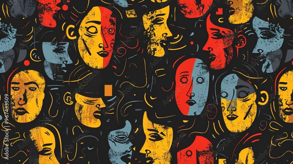 Face pattern seamless wallpaper Face pattern seamless wallpaper