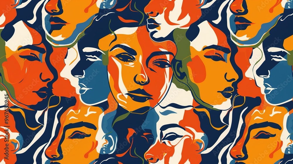 Face pattern seamless wallpaper Face pattern seamless wallpaper