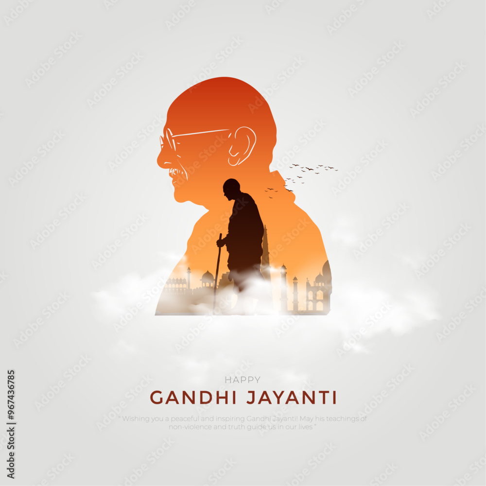 Φωτογραφία Happy Gandhi Jayanti Post and Flyer Template
