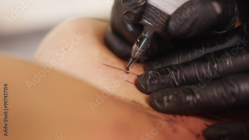 Tattooing Closeup