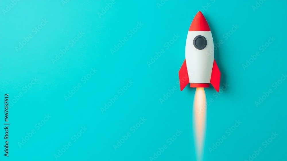A colorful rocket launching against a bright blue background, symbolizing innovation and adventure in technology and exploration. A colorful rocket launching against a bright blue background, symbolizing innovation and adventure in technology and exploration.