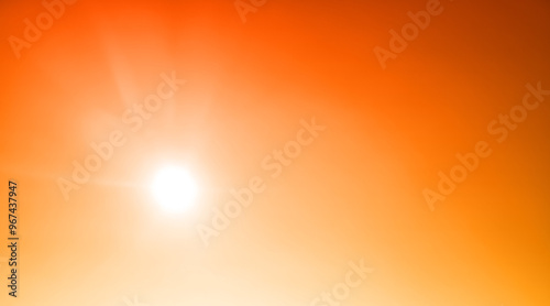 Картината върху платно Shiny hot sun and clear orange sky sandstorm wildfire excessive heat background