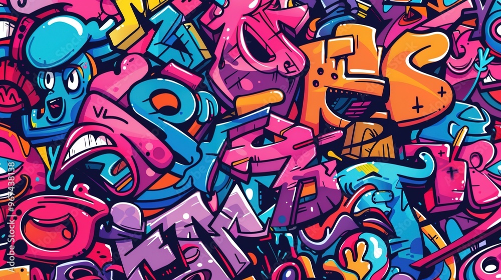 Graffiti pattern wallpaper Graffiti pattern wallpaper