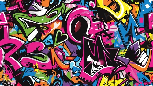 Graffiti pattern wallpaper