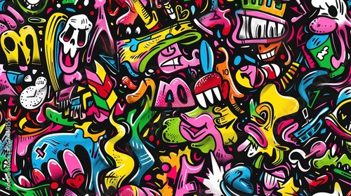 Graffiti pattern wallpaper