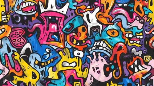 Graffiti pattern wallpaper