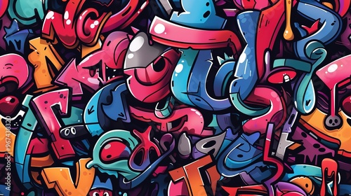 Wallpaper Mural Graffiti pattern wallpaper Torontodigital.ca