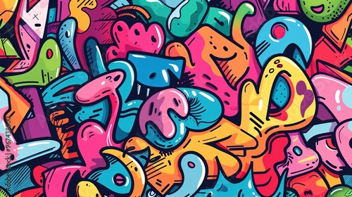 Graffiti pattern wallpaper