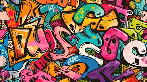 Graffiti pattern wallpaper