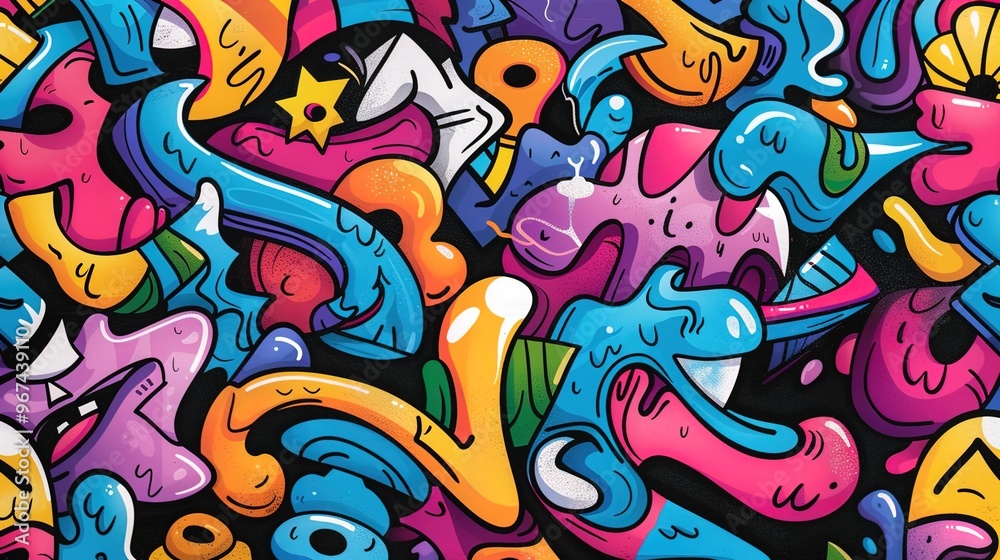 Graffiti pattern wallpaper Graffiti pattern wallpaper