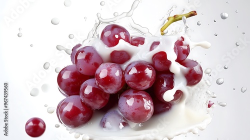 cherries in a glass with milk