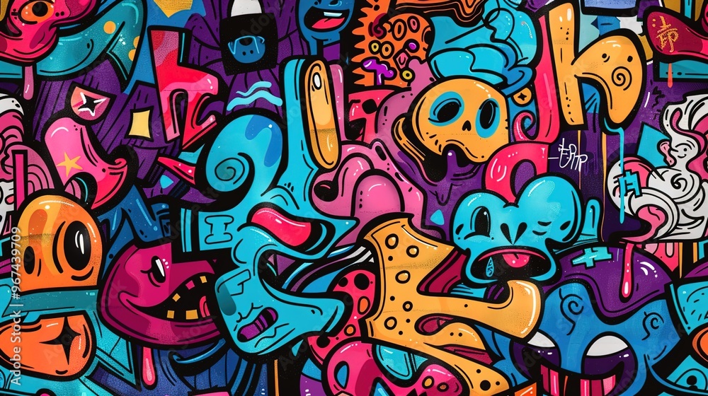 custom made wallpaper toronto digitalGraffiti art pattern wallpaper