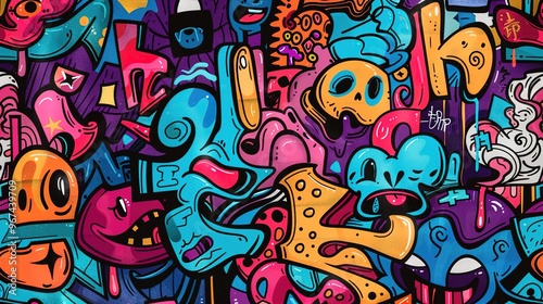 Wallpaper Mural Graffiti art pattern wallpaper Torontodigital.ca