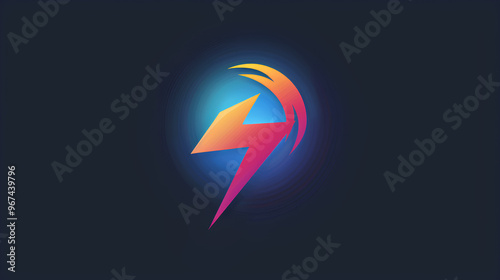 Free Download AI-generated colorful lightning themed logo - GFXLoad