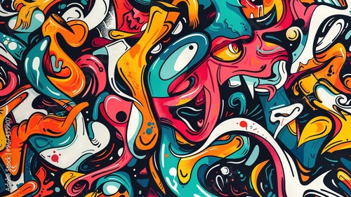 Graffiti art pattern wallpaper