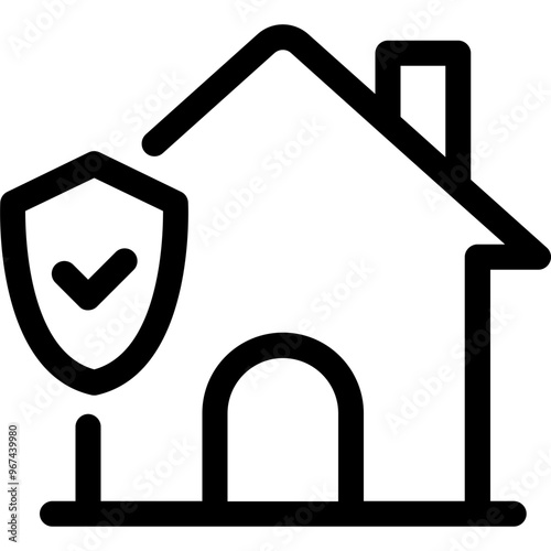 Simple vector icon insured housing