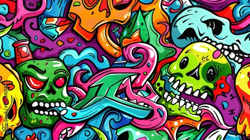 Graffiti art pattern wallpaper