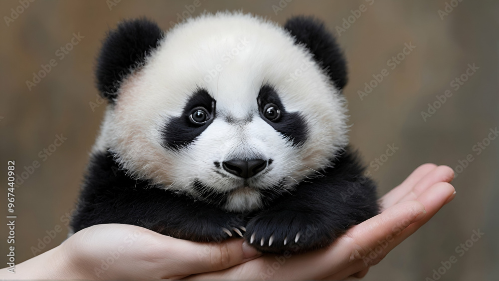 Naklejka premium Baby Panda miniature 