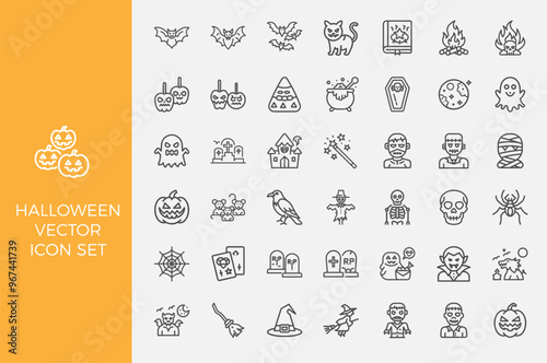 halloween-themed icon pack, bats ghosts pumpkins witches monsters