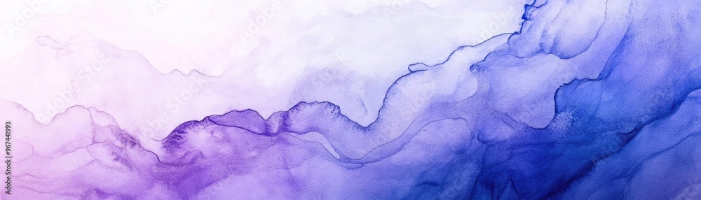 Obraz premium A beautiful blend of purple and blue ink swirling gracefully, creating a soothing and vibrant abstract design for artistic backgrounds.