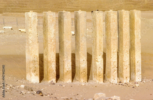 pillars in the desert near marib, remains of a palace of queen of Sabaa photo