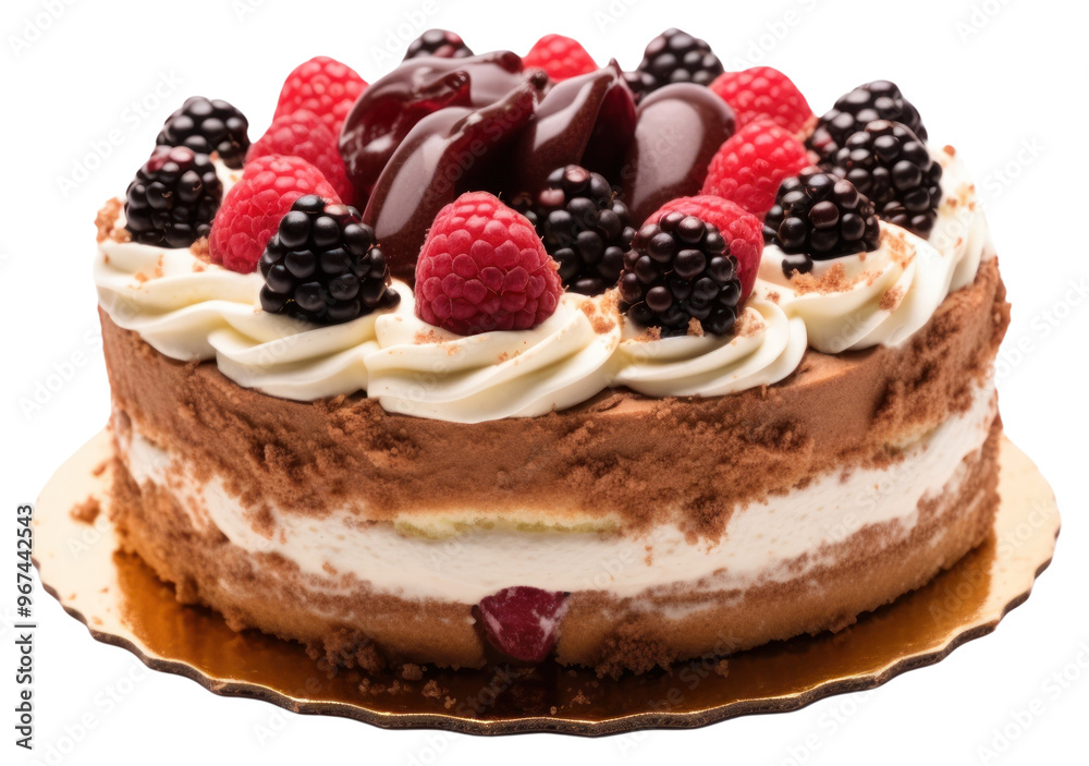 PNG  Delicious chocolate berry cake