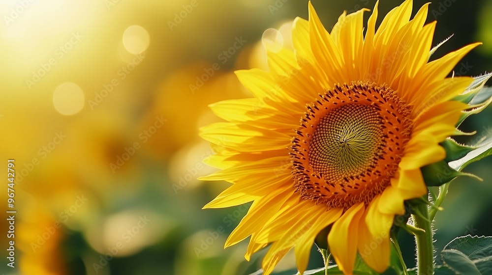 Sunflower macro photo backlight bokeh blurred leaves with nature gardening environmental Sunflower macro photo backlight bokeh blurred leaves with nature gardening environmental