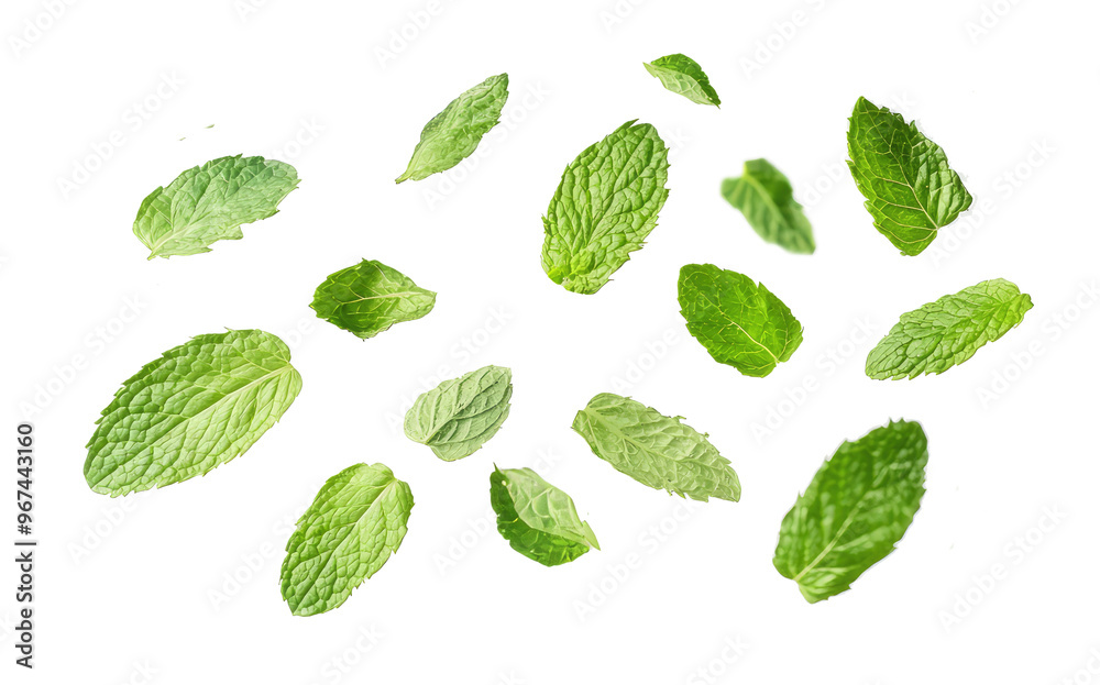 Fresh green mint leaves isolated on transparent background Fresh green mint leaves isolated on transparent background
