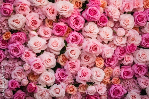 Natural PINK roses background, flowers wall