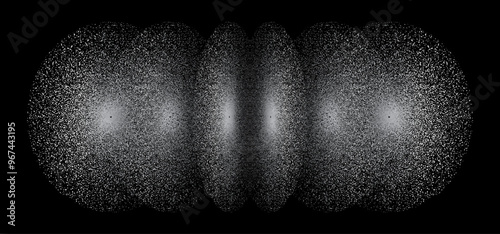 Grainy noise disks: Monochrome abstract dot pattern with depth illusion photo