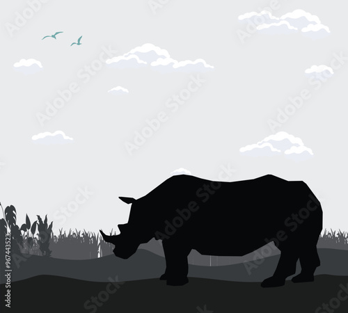 sky shadow of forest scene animal background