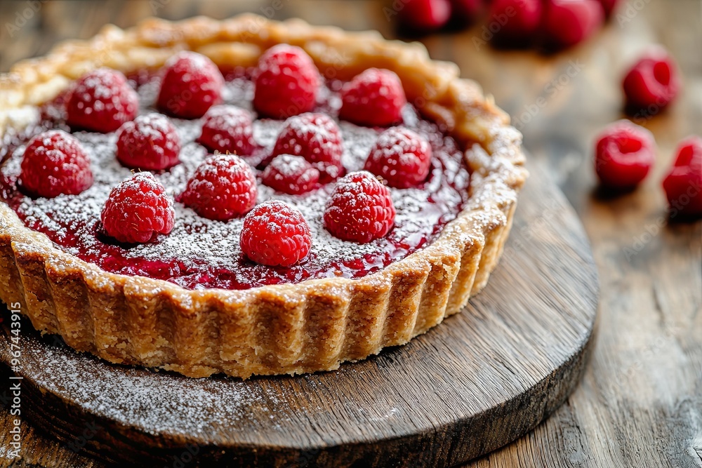 Close-Up of Traditional English Bakewell Tart Close-Up of Traditional English Bakewell Tart
