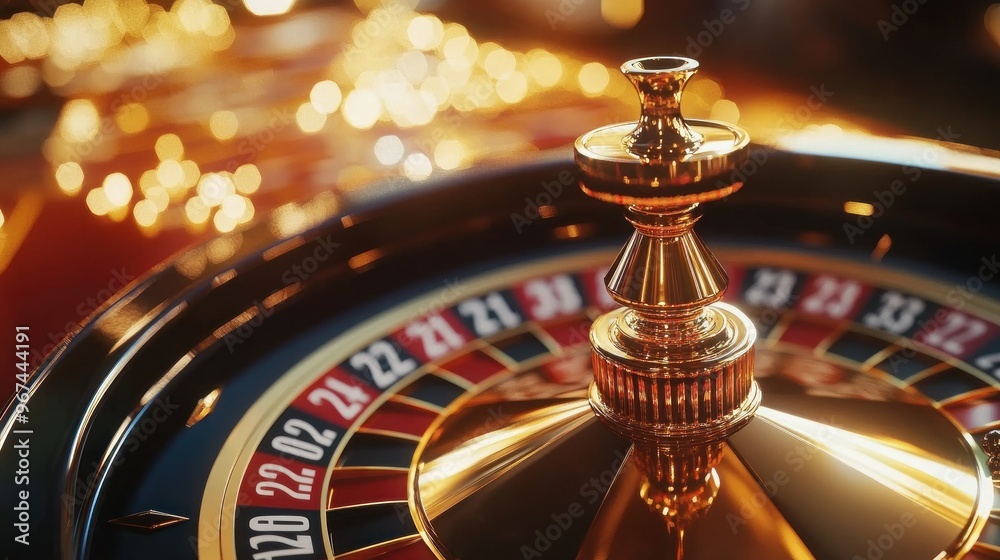 Closeup of a Roulette Wheel in a Casino Closeup of a Roulette Wheel in a Casino