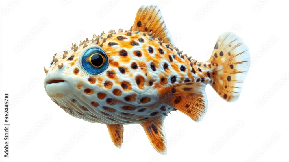 Pufferfish clipart, element, 3D illustration, realistic, isolated on white background Pufferfish clipart, element, 3D illustration, realistic, isolated on white background