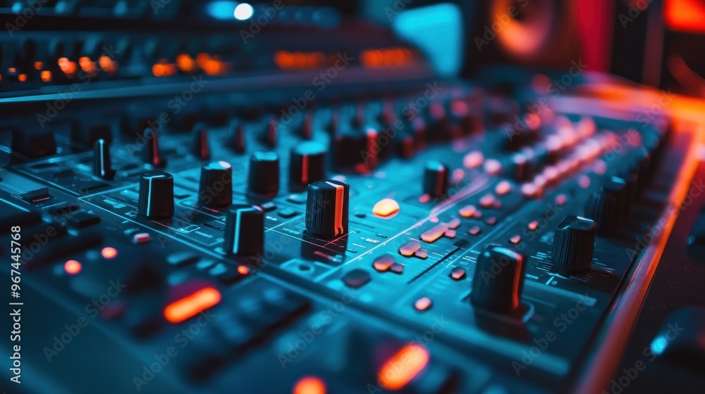 Close-up of a Sound Mixer Console Close-up of a Sound Mixer Console