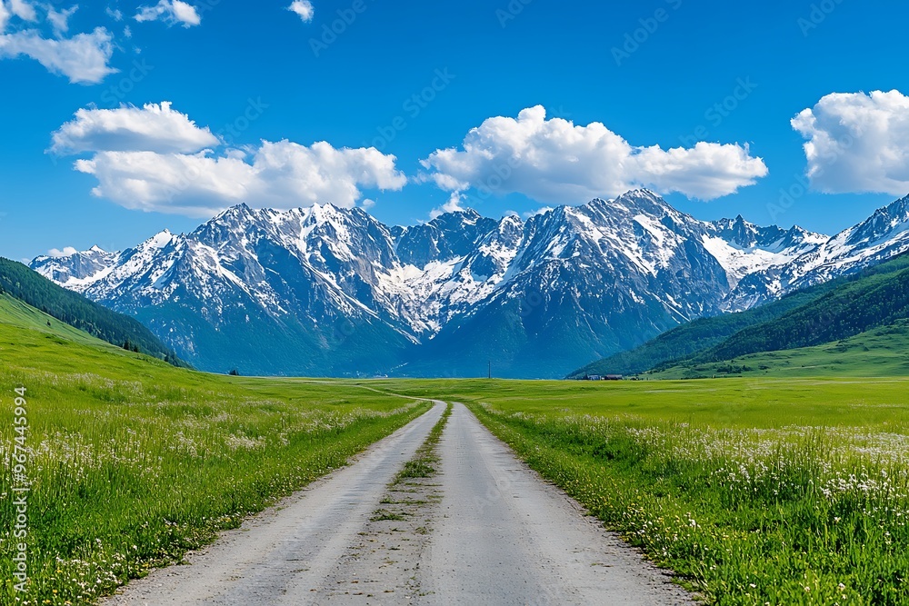Fototapeta premium Mountain Road in spring
