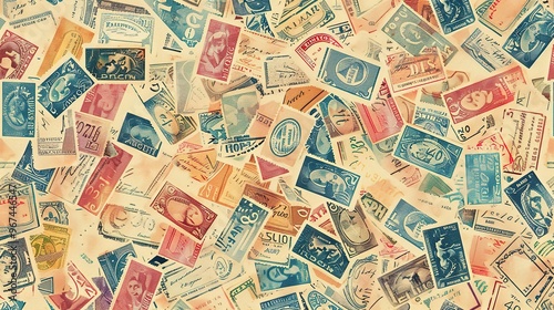 vintage stamp pattern wallpaper