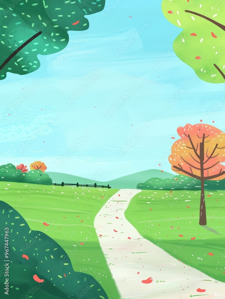 Naklejka premium A winding path through a field