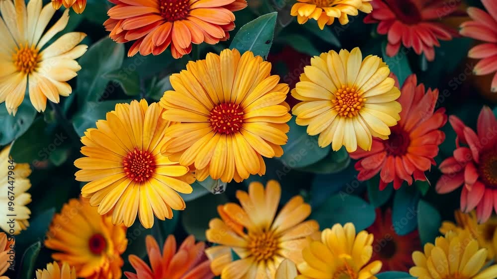Colorful bouquet of vibrant flowers in a garden during sunny spring afternoon Colorful bouquet of vibrant flowers in a garden during sunny spring afternoon