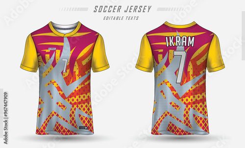 Sports Jersey Soccer Football Cricket yellowpinkgrey