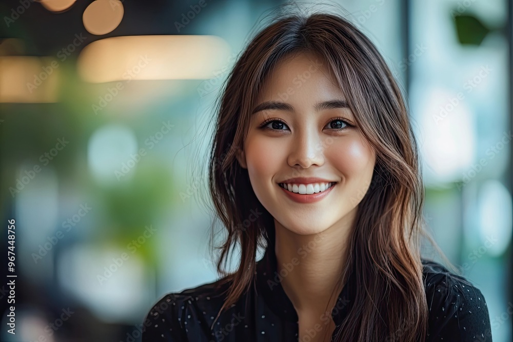Smiling woman portrait in natural light Smiling woman portrait in natural light