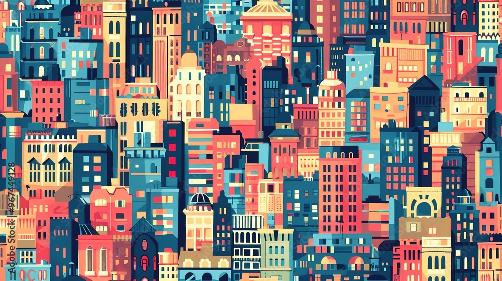 Cityscape pattern wallpaper Cityscape pattern wallpaper