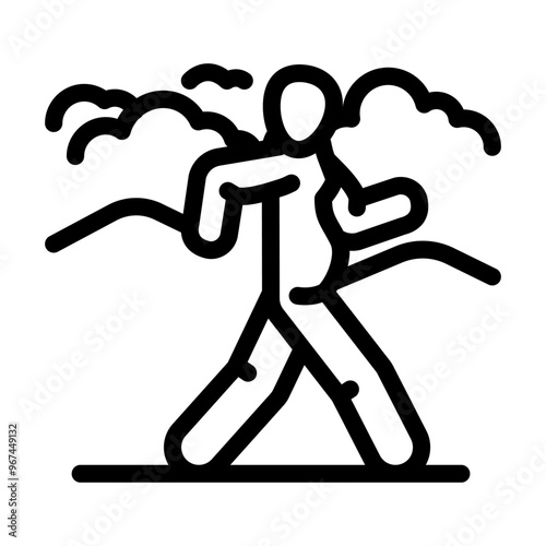 walking pregnant fitness line icon vector. walking pregnant fitness sign. isolated contour symbol black illustration