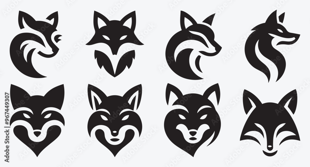 Fox Logo Silhouette Bundle Clip Art Vector Illustration Fox Logo Silhouette Bundle Clip Art Vector Illustration