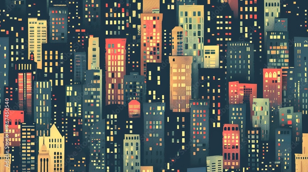 Obraz premium Cityscape pattern wallpaper